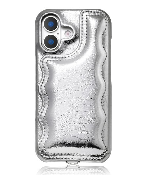 Wavy Puff Case iPhone17 iPhone17Pro 背面収納 iPhoneケース