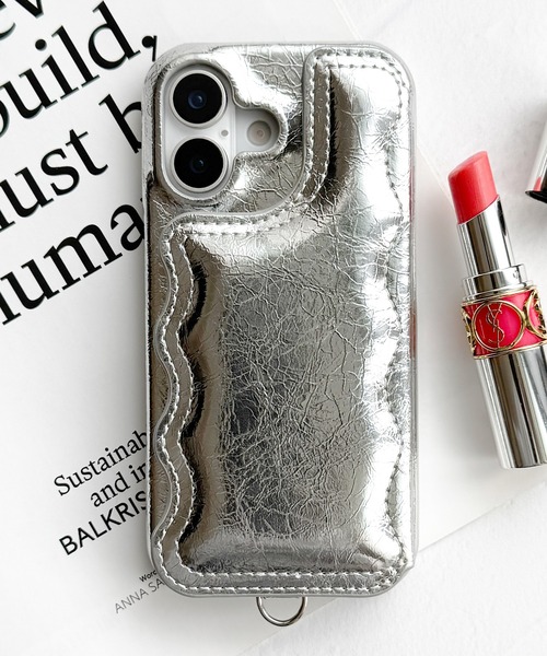 Wavy Puff Case iPhone17 iPhone17Pro 背面収納 iPhoneケース