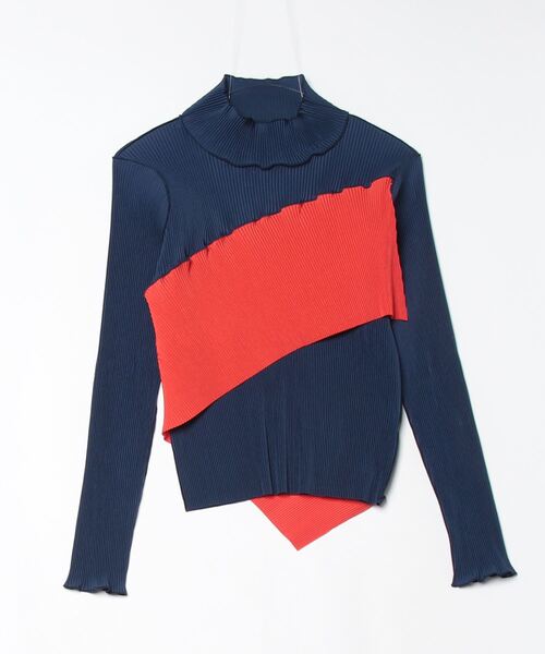 トップス kotohayokozawa LONG SLEEVE TOP HIGH NECK kotohayokozawa(コトハヨコザワ)のSPIRAL WAVE LONG SLEEVE TOP