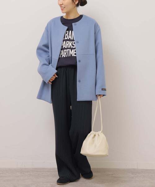 JOURNAL STANDARD relume（ジャーナルスタンダード　レリューム）の「《追加》スーパーファインビーバークルーネックコート（ノーカラーコート・レディース・ブラック/ベージュ/ブルー/ブラック系その他・38/36）」の22枚目の写真