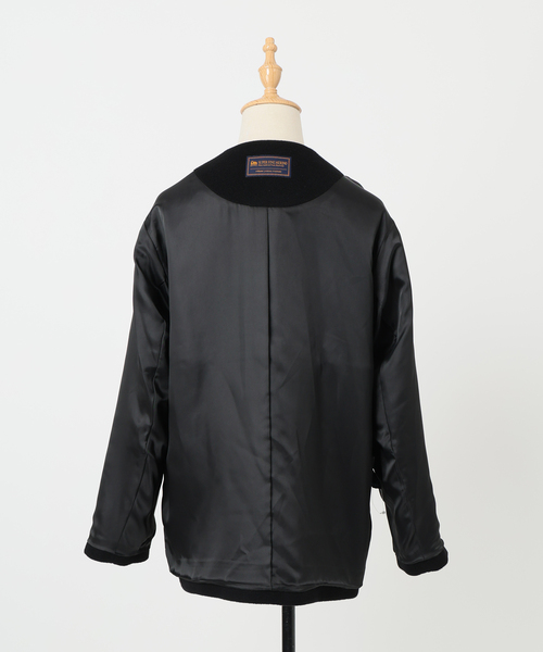 追加》スーパーファインビーバークルーネックコート（ノーカラーコート