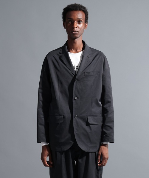 新品未使用 the highlights ブラックネイビー テーラードジャケット SHIPS Colors:〈手洗い可能〉ストレッチ ポンチ テーラード ジャケット