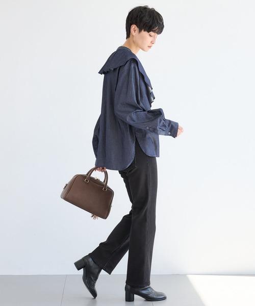 BARNYARDSTORM（バンヤードストーム）の「BARNYARDSTORM / ダンガリービッグカラーブラウス/ マシンウォッシャブル【JAPAN FABRIC】（シャツ/ブラウス・レディース・ダークブルー・FREE）」の15枚目の写真