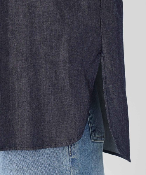 BARNYARDSTORM（バンヤードストーム）の「BARNYARDSTORM / ダンガリービッグカラーブラウス/ マシンウォッシャブル【JAPAN FABRIC】（シャツ/ブラウス・レディース・ダークブルー・FREE）」の3枚目の写真