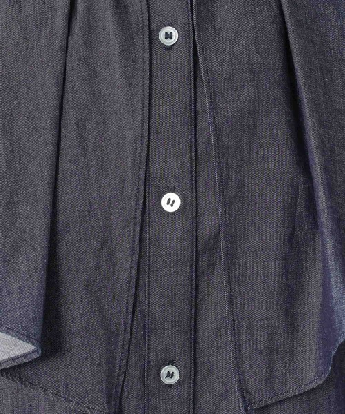 BARNYARDSTORM（バンヤードストーム）の「BARNYARDSTORM / ダンガリービッグカラーブラウス/ マシンウォッシャブル【JAPAN FABRIC】（シャツ/ブラウス・レディース・ダークブルー・FREE）」の2枚目の写真