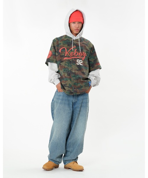 KEBOZ（ケボズ）の「CLASSIC BASEBALL JERSEY（シャツ/ブラウス・メンズ・ストライプ/カモフラージュ・M/L/XL）」の3枚目の写真