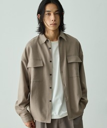 【セットアップ対応】ウールライクファブリックコンフォートリラックスCPOシャツ