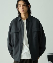 EMMA CLOTHES | 【セットアップ対応】ウールライクファブリックコンフォートリラックスCPOシャツ(シャツ/ブラウス)