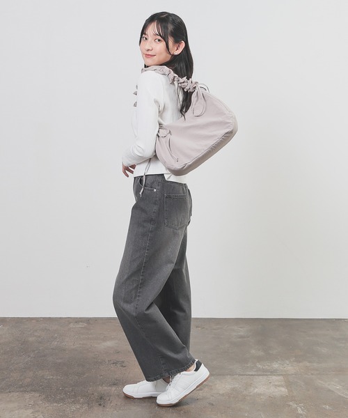 Honeys（ハニーズ）の「ギャザーショルダーバッグ（ショルダーバッグ・レディース・アイボリー/グレイッシュベージュ/ブラック/ブルーグレー・FREE）」の9枚目の写真