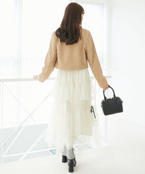 MAJESTIC LEGON（マジェスティックレゴン）の「ダブルブレストショートジャケット（その他アウター・レディース・ベージュ/グレー系その他/ブラック・MEDIUM）」の13枚目の写真