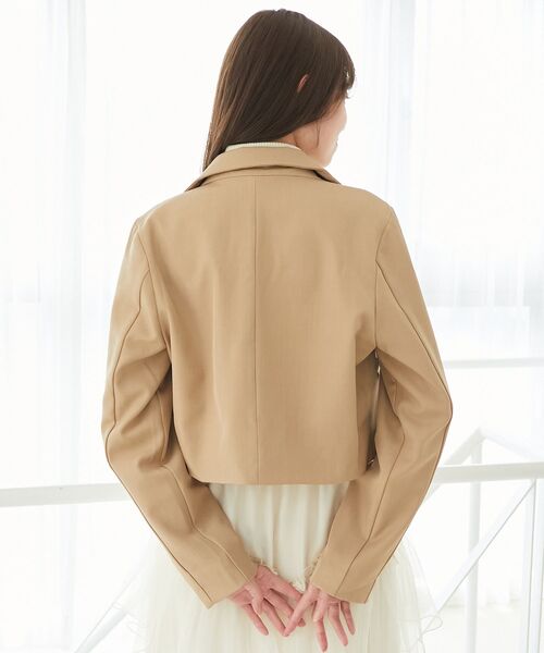 MAJESTIC LEGON（マジェスティックレゴン）の「ダブルブレストショートジャケット（その他アウター・レディース・ベージュ/グレー系その他/ブラック・MEDIUM）」の16枚目の写真