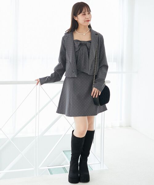 MAJESTIC LEGON（マジェスティックレゴン）の「ダブルブレストショートジャケット（その他アウター・レディース・ベージュ/グレー系その他/ブラック・MEDIUM）」の18枚目の写真