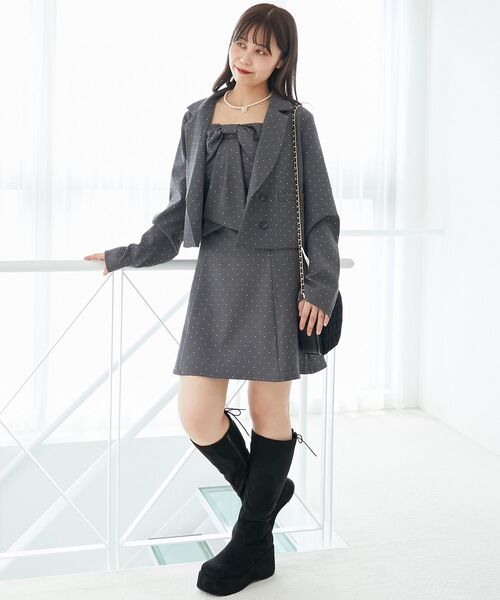 MAJESTIC LEGON（マジェスティックレゴン）の「ダブルブレストショートジャケット（その他アウター・レディース・ベージュ/グレー系その他/ブラック・MEDIUM）」の19枚目の写真