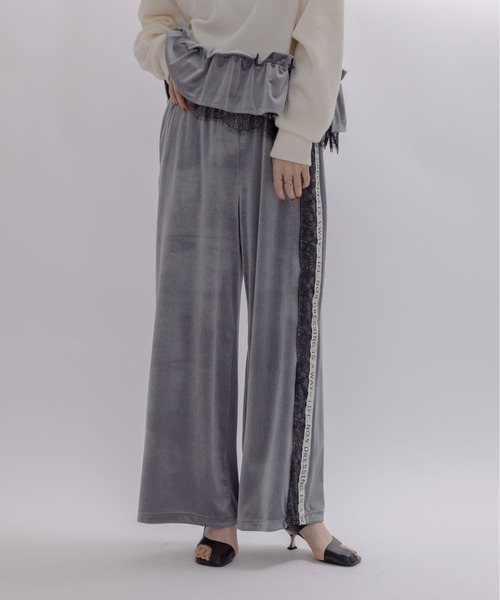 アシメサイドレースベロアパンツ Eimee Law│Eimee Law & LHELBIE 公式