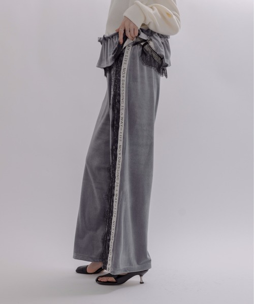 Eimee Law（エイミーロウ）の「アシメサイドレースベロアパンツ（その他パンツ・レディース・グレー/ブラック/ネイビー・FREE）」の11枚目の写真