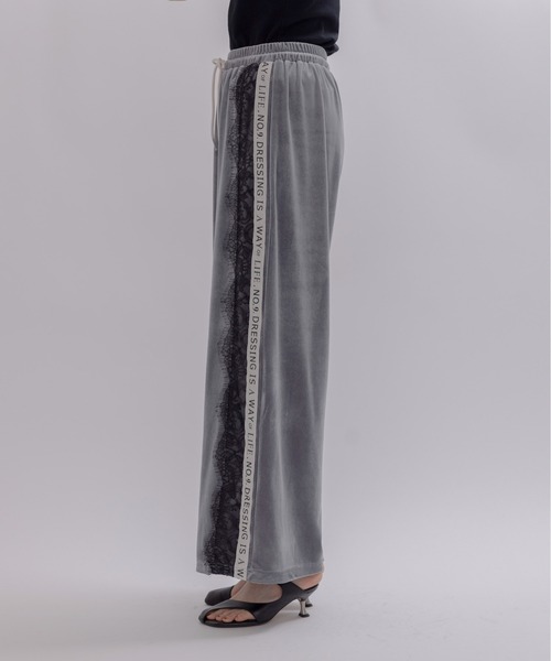 セール】アシメサイドレースベロアパンツ（その他パンツ）｜Eimee Law