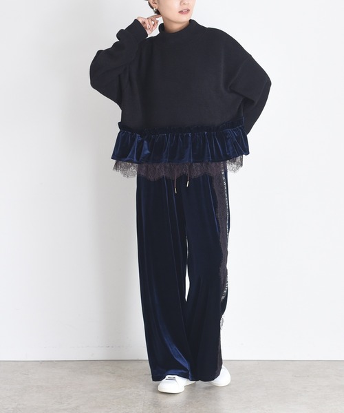 アシメサイドレースベロアパンツ Eimee Law│Eimee Law & LHELBIE 公式