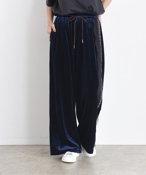セール】アシメサイドレースベロアパンツ（その他パンツ）｜Eimee Law