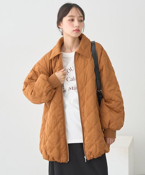 セール】【WEB限定】ダブルステッチキルティングコート（ブルゾン