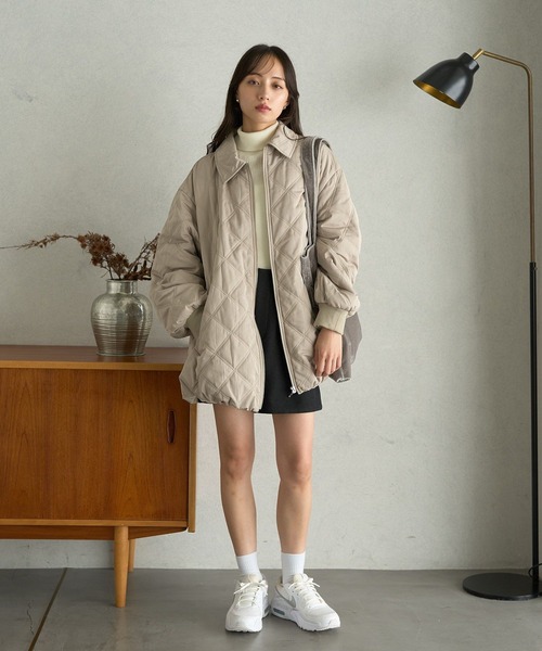 セール】【WEB限定】ダブルステッチキルティングコート（ブルゾン