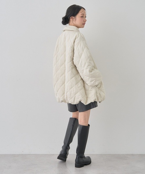 earth music&ecology（アースミュージックアンドエコロジー）の「【WEB限定】ダブルステッチキルティングコート（ブルゾン・レディース・アイボリー/ブラック/ベージュ/ブラウン・FREE）」の16枚目の写真