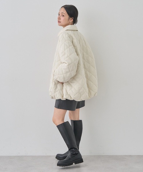 earth music&ecology（アースミュージックアンドエコロジー）の「【WEB限定】ダブルステッチキルティングコート（ブルゾン・レディース・アイボリー/ブラック/ベージュ/ブラウン・FREE）」の17枚目の写真