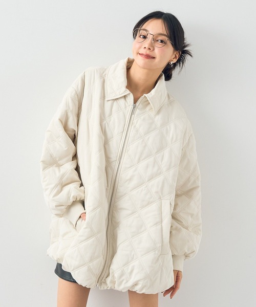 earth music&ecology（アースミュージックアンドエコロジー）の「【WEB限定】ダブルステッチキルティングコート（ブルゾン・レディース・アイボリー/ブラック/ベージュ/ブラウン・FREE）」の18枚目の写真