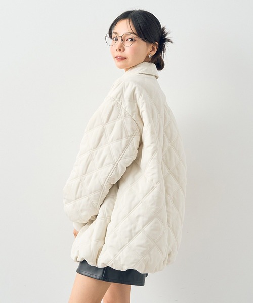 earth music&ecology（アースミュージックアンドエコロジー）の「【WEB限定】ダブルステッチキルティングコート（ブルゾン・レディース・アイボリー/ブラック/ベージュ/ブラウン・FREE）」の20枚目の写真