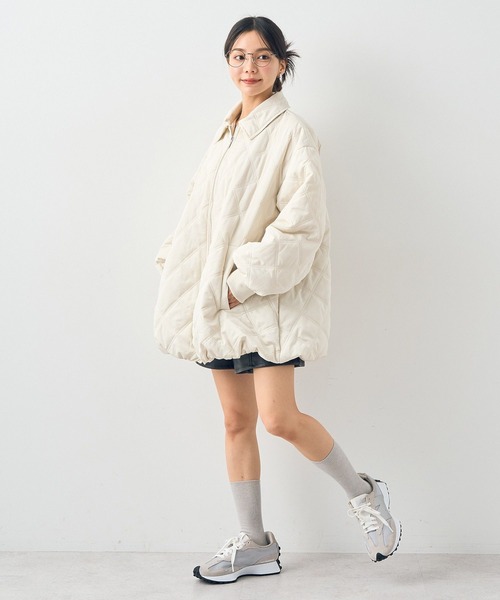 earth music&ecology（アースミュージックアンドエコロジー）の「【WEB限定】ダブルステッチキルティングコート（ブルゾン・レディース・アイボリー/ブラック/ベージュ/ブラウン・FREE）」の22枚目の写真