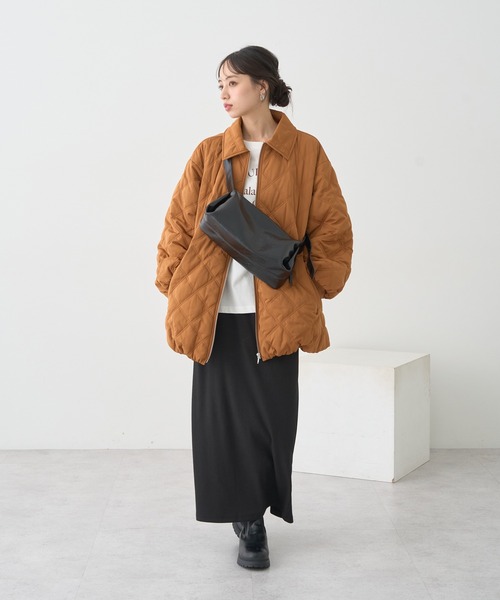 セール】【WEB限定】ダブルステッチキルティングコート（ブルゾン