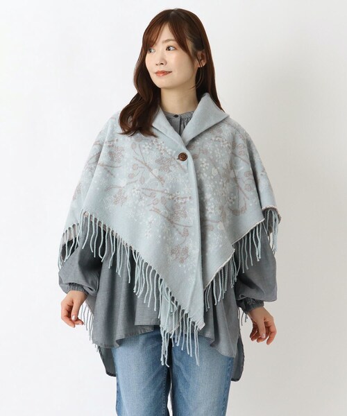 セール】シマエナガ ジャカードリバーシブルケープ（ストール/ショール