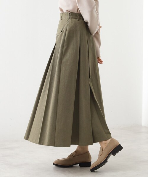 THE SHOP TK (ザ ショップ ティーケー )の「フラップタックスカート【洗える】(スカート・レディース・カーキ/ナチュラル/スミクロ・12/13)」の13枚目の写真