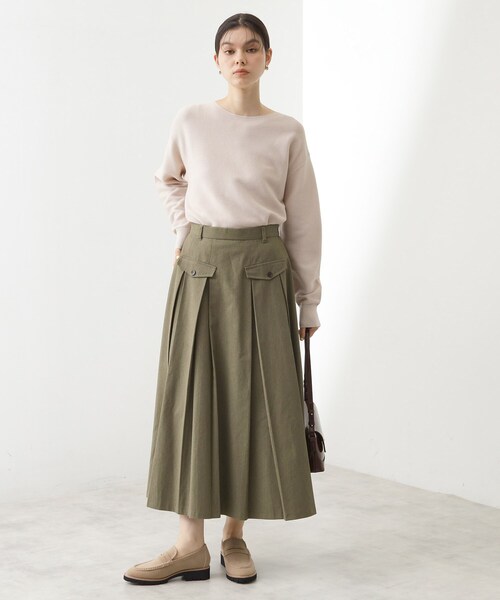 THE SHOP TK (ザ ショップ ティーケー )の「フラップタックスカート【洗える】(スカート・レディース・カーキ/ナチュラル/スミクロ・12/13)」の15枚目の写真