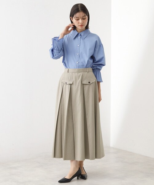 THE SHOP TK (ザ ショップ ティーケー )の「フラップタックスカート【洗える】(スカート・レディース・カーキ/ナチュラル/スミクロ・12/13)」の18枚目の写真