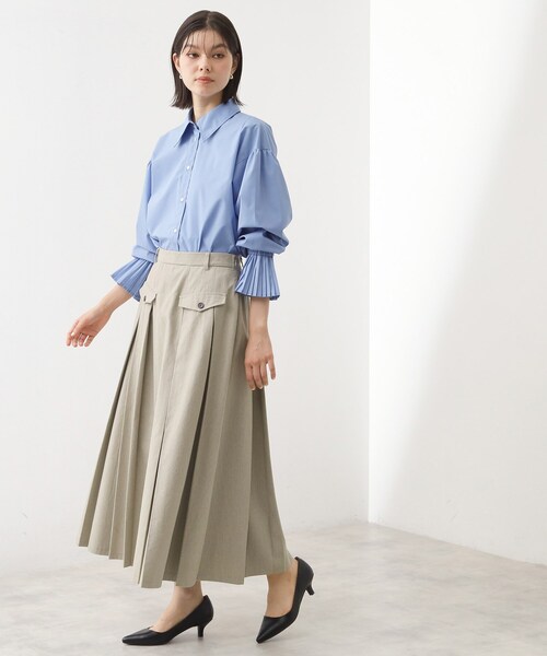 THE SHOP TK (ザ ショップ ティーケー )の「フラップタックスカート【洗える】(スカート・レディース・カーキ/ナチュラル/スミクロ・12/13)」の19枚目の写真