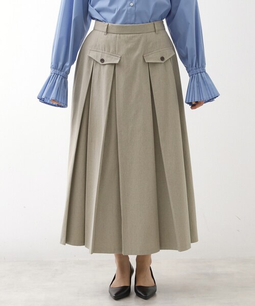 THE SHOP TK (ザ ショップ ティーケー )の「フラップタックスカート【洗える】(スカート・レディース・カーキ/ナチュラル/スミクロ・12/13)」の21枚目の写真