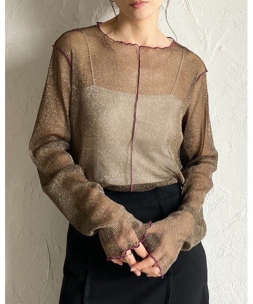 裾レースシアーカットソー　シーマリー cccmalie 裾レースシアーカットソー シーマリー cccmalie