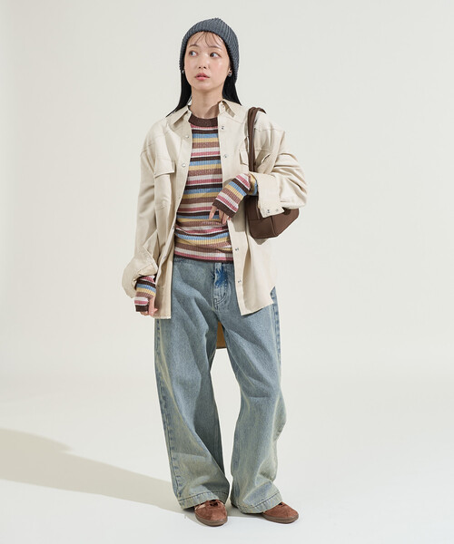 FREAK'S STORE(フリークスストア)の「レザレット スウェーディシャツ(シャツ/ブラウス・レディース・ナチュラル/キャメル・フリ-)」の19枚目の写真