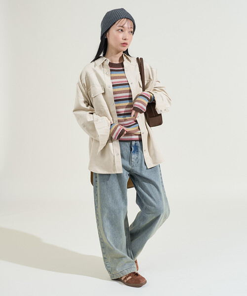 FREAK'S STORE(フリークスストア)の「レザレット スウェーディシャツ(シャツ/ブラウス・レディース・ナチュラル/キャメル・フリ-)」の21枚目の写真