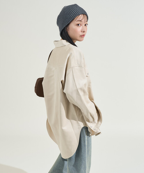 FREAK'S STORE(フリークスストア)の「レザレット スウェーディシャツ(シャツ/ブラウス・レディース・ナチュラル/キャメル・フリ-)」の13枚目の写真