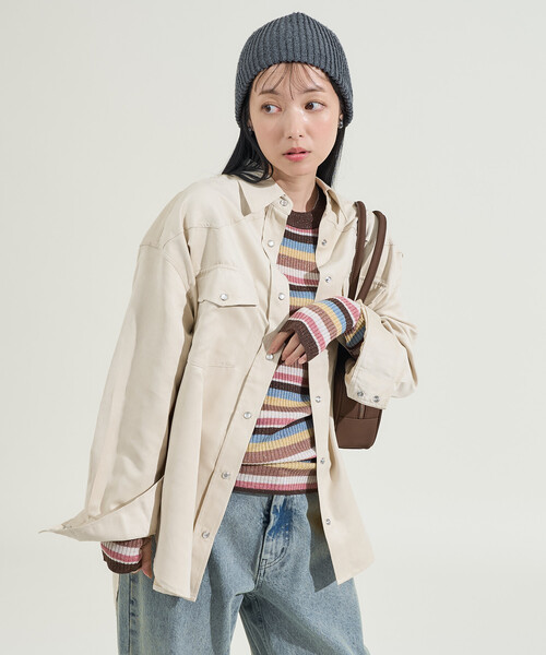 FREAK'S STORE(フリークスストア)の「レザレット スウェーディシャツ(シャツ/ブラウス・レディース・ナチュラル/キャメル・フリ-)」の14枚目の写真