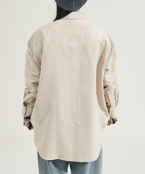 FREAK'S STORE(フリークスストア)の「レザレット スウェーディシャツ(シャツ/ブラウス・レディース・ナチュラル/キャメル・フリ-)」の5枚目の写真