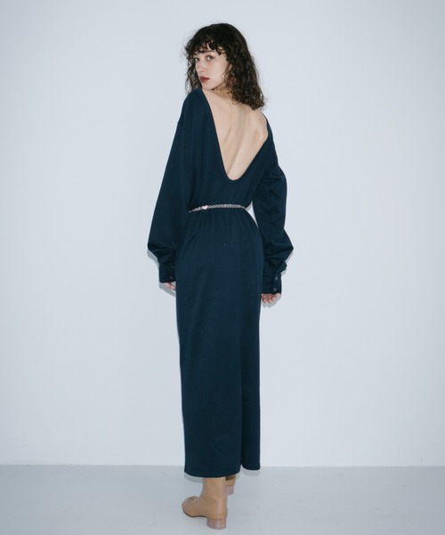 HANNE（アン）の「バックオープンカットワンピース（ワンピース・レディース・ネイビー/ホワイト・SMALL/MEDIUM）」の6枚目の写真