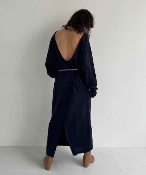 HANNE（アン）の「バックオープンカットワンピース（ワンピース・レディース・ネイビー/ホワイト・SMALL/MEDIUM）」の14枚目の写真