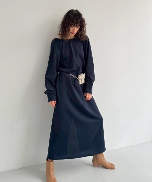 HANNE（アン）の「バックオープンカットワンピース（ワンピース・レディース・ネイビー/ホワイト・SMALL/MEDIUM）」の13枚目の写真