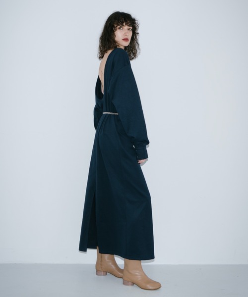 HANNE（アン）の「バックオープンカットワンピース（ワンピース・レディース・ネイビー/ホワイト・SMALL/MEDIUM）」の4枚目の写真