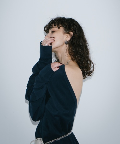 HANNE（アン）の「バックオープンカットワンピース（ワンピース・レディース・ネイビー/ホワイト・SMALL/MEDIUM）」の9枚目の写真