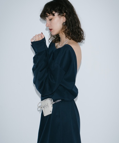 ワンピース Han Diosfront ワンピース 2022AW マキシ丈ハイウエスト切替ギャザー