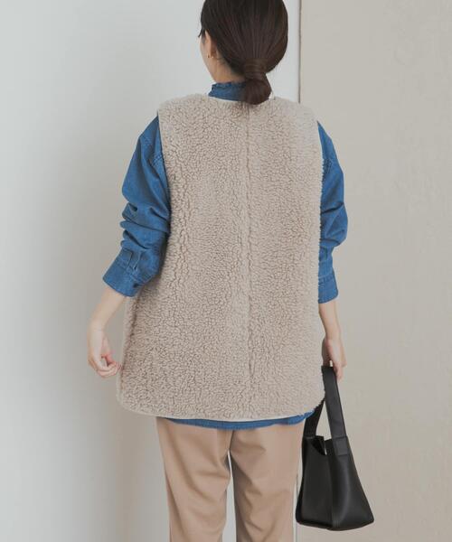 ❤ポケット付き❤dopタンバリン&ラビットボア リバーシブルベスト【エクリュ】 セール】リバーシブルボアベスト（その他アウター）｜URBAN RESEARCH