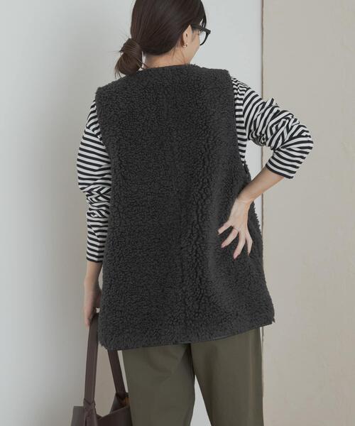 ❤リバーシブル ❤dopタンバリン&ラビットボアベスト はっ水リバーシブルボアベスト - ベルーナ【公式】